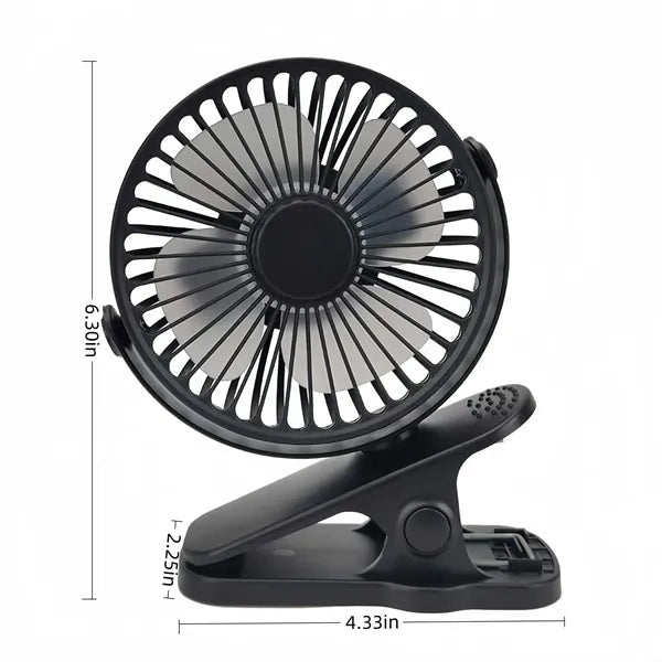 USB rechargeable clip fan