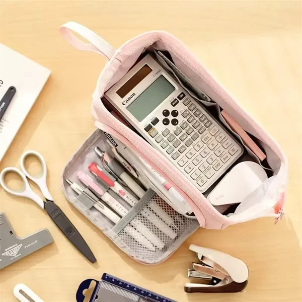 Double Layer Canvas Pencil Case ,Durable & Spacious.