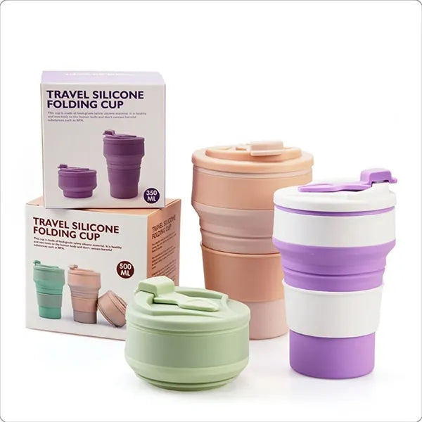 17OZ.Portable Outdoor Travel Silicone Folding Water Bottle