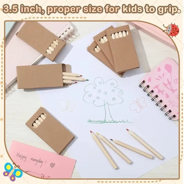 Mini Colored Pencils Bulk in Kraft Boxes