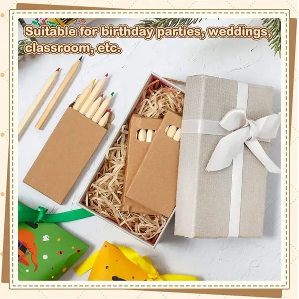 Mini Colored Pencils Bulk in Kraft Boxes