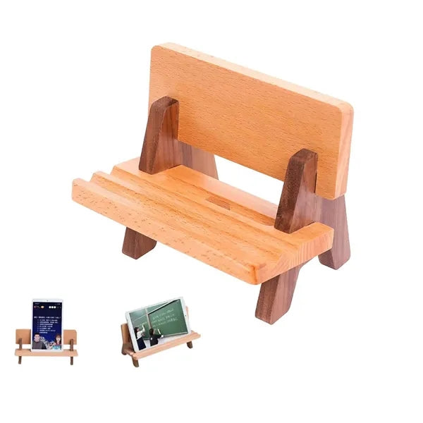 Eco-Friendly Stool Shaped Wooden Phone Stand