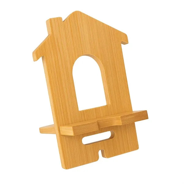 Eco-Friendly House-Shaped Wooden Phone Stand