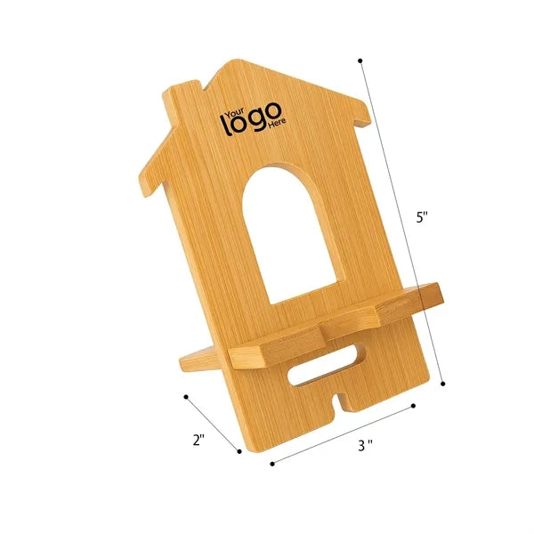 Eco-Friendly House-Shaped Wooden Phone Stand