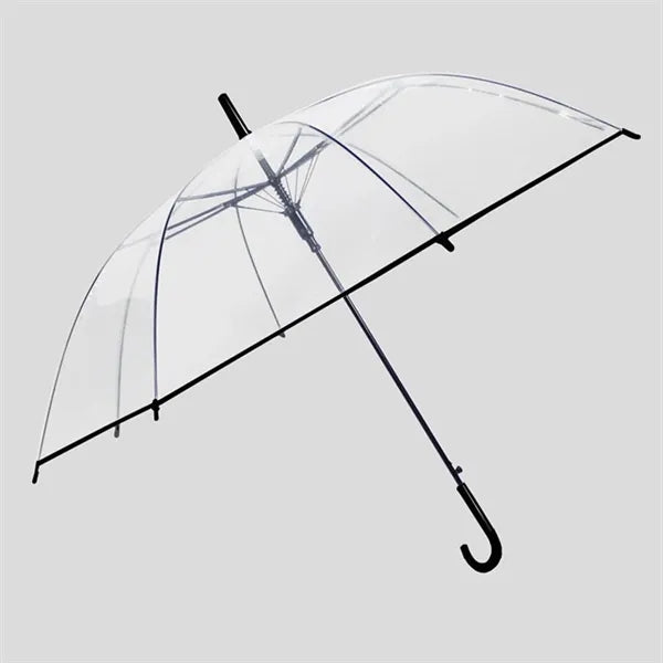 Clear Umbrella with White Trim for Rainy Day Use