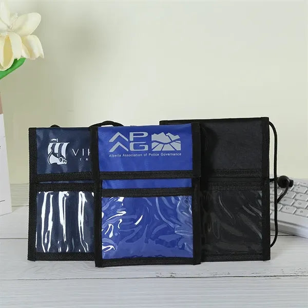 Multi-Pocket Lanyard ID Card Holder
