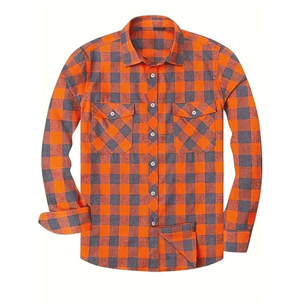 Long Sleeve Plaid Flannel Casual Shirts