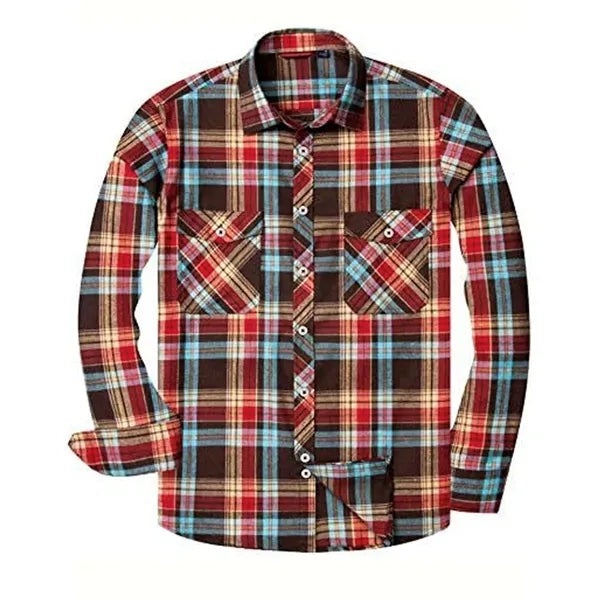 Long Sleeve Plaid Flannel Casual Shirts