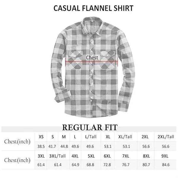 Long Sleeve Plaid Flannel Casual Shirts