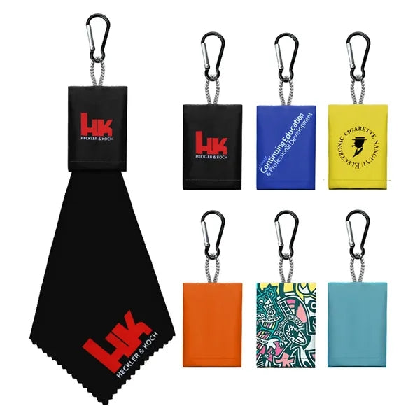 Pocket Microfiber Lens Cleaning Cloth Keychain