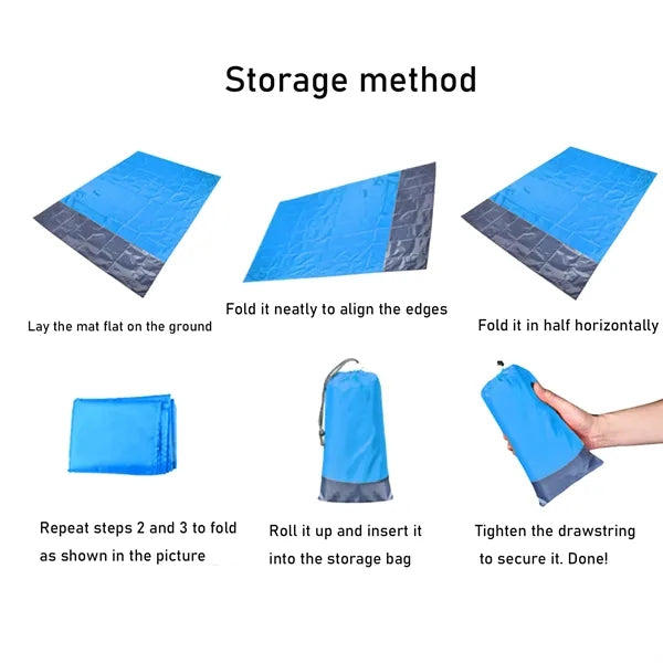 Water-Resistant And Sand-Proof Collapsible Beach Blanket