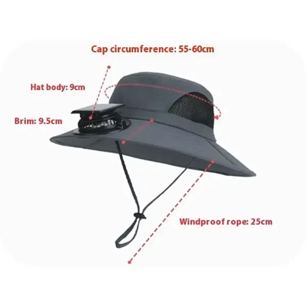 Solar Powered Fan Outdoor Hat