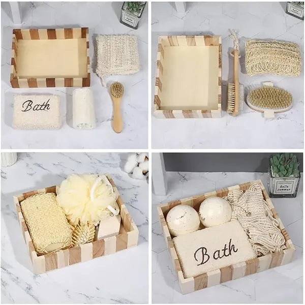 Wooden Gift Box Massage Reflexology Spa Bath Kit