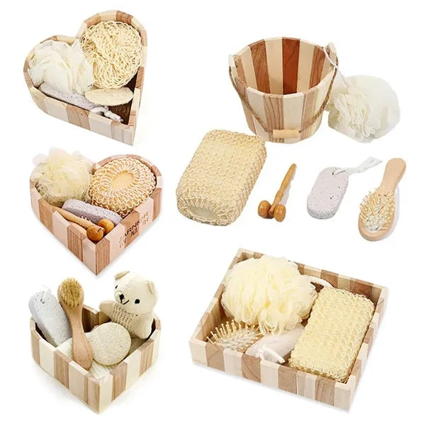 Wooden Gift Box Massage Reflexology Spa Bath Kit