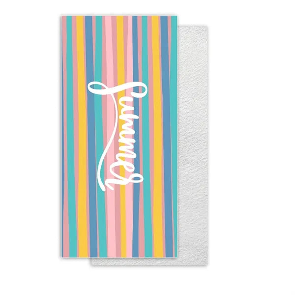 Terylene Striped Reversible Fleece Beach Towel Printable