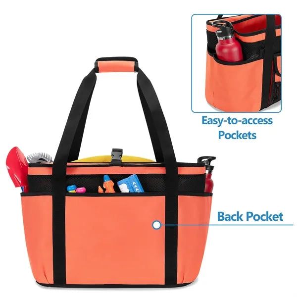 Beach Tote Bag with Cooler Compartment