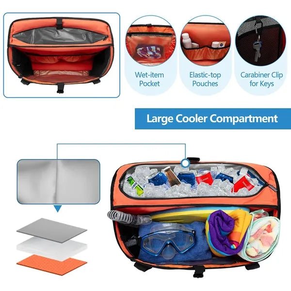 Beach Tote Bag with Cooler Compartment