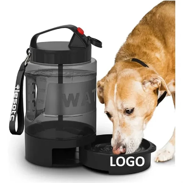 Dog Water Bottle with Detachable Bowl Large Capacity
