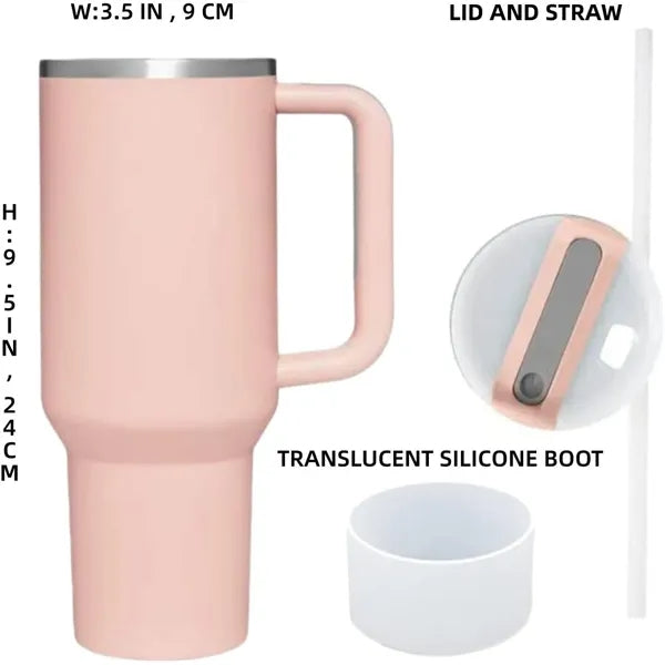 30 oz. Insulated tumbler with Handle and Straw Lid"