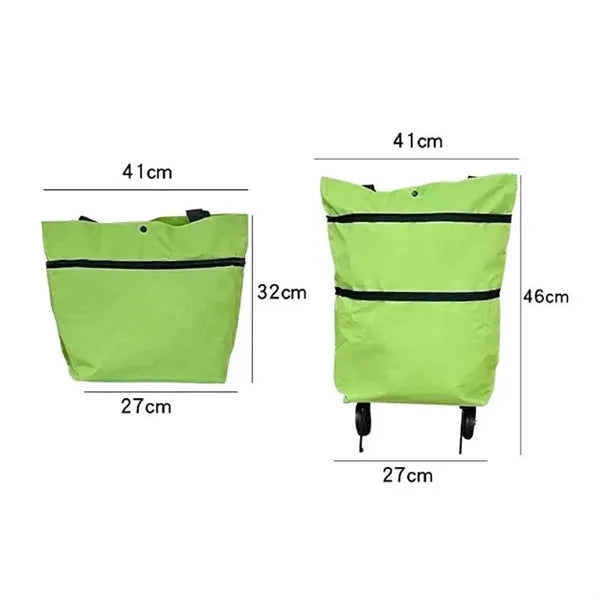 Foldable Trolley Shopping Bag with Wheels and Handles
