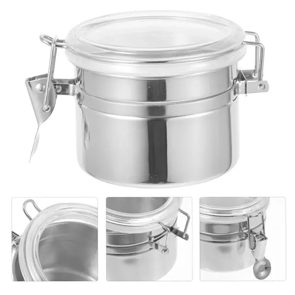 Small Stainless Steel Airtight Jar with Locking Lid
