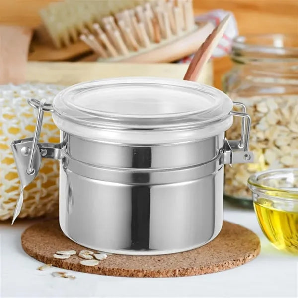 Small Stainless Steel Airtight Jar with Locking Lid