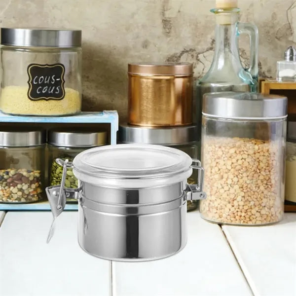 Small Stainless Steel Airtight Jar with Locking Lid