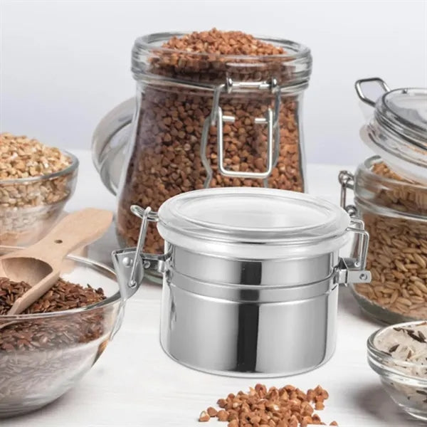 Small Stainless Steel Airtight Jar with Locking Lid