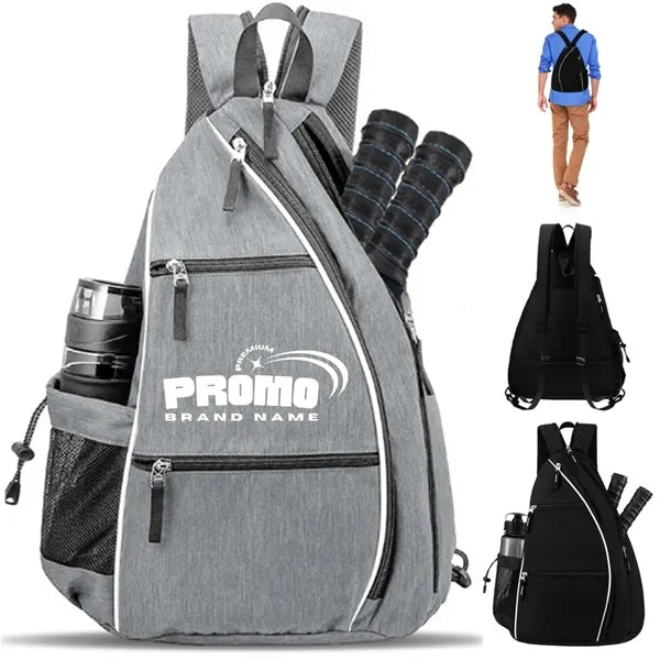 Pickleball Paddle Sling Backpack with Bottle Pocket