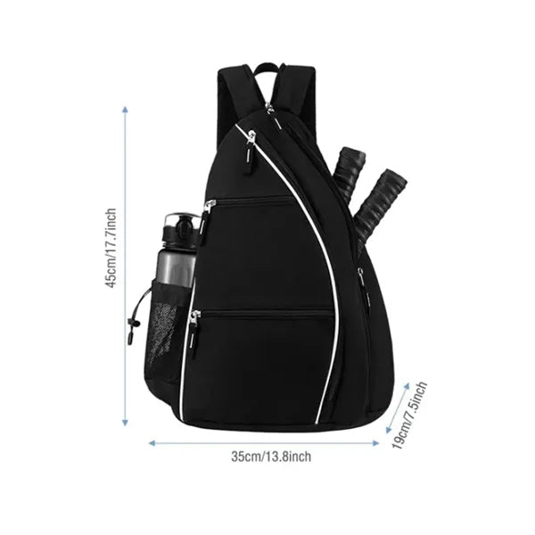 Pickleball Paddle Sling Backpack with Bottle Pocket