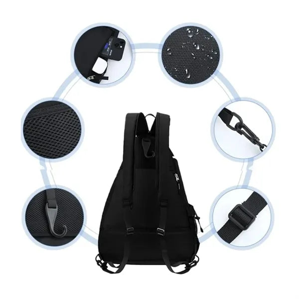 Pickleball Paddle Sling Backpack with Bottle Pocket