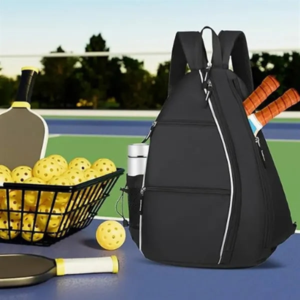 Pickleball Paddle Sling Backpack with Bottle Pocket