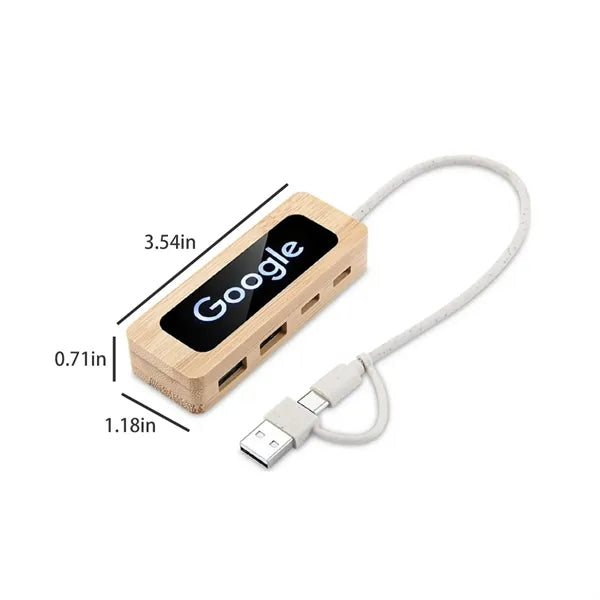 Eco USB Hub with Bamboo and Wheat Straw Housing
