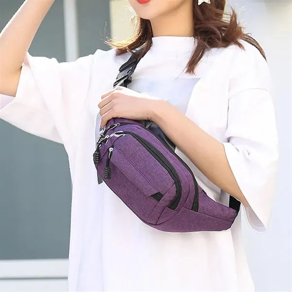 Multi-Pocket Waist Pack with Adjustable Strap and Zippers