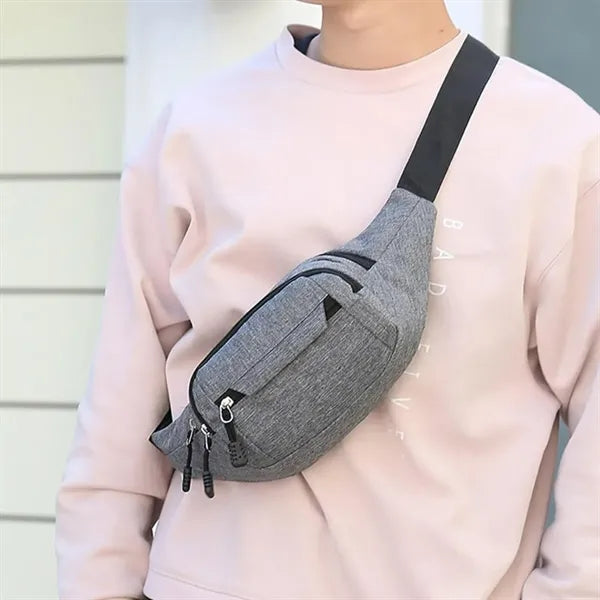 Multi-Pocket Waist Pack with Adjustable Strap and Zippers