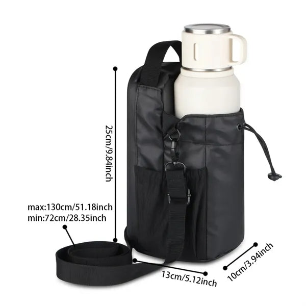 Magnetic Insulated Bottle Bag with Strap and Drawstring