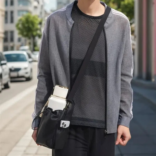 Magnetic Insulated Bottle Bag with Strap and Drawstring