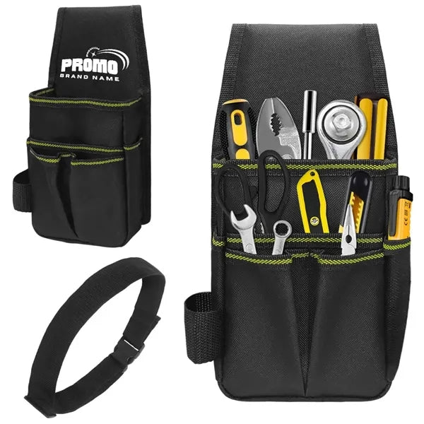 Multi-Pocket Tool Belt Pouch with Adjustable Waist Strap