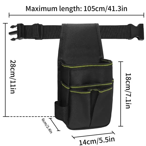 Multi-Pocket Tool Belt Pouch with Adjustable Waist Strap