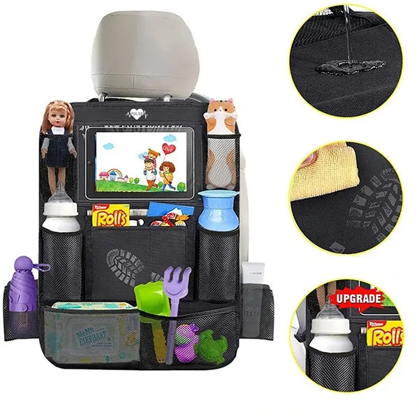 Car Backseat Protector And Organizer With Ipad And Tablet Ho