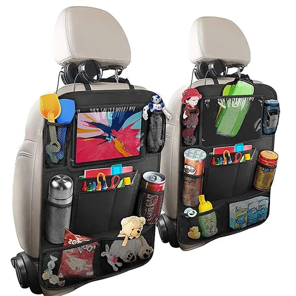 Car Backseat Protector And Organizer With Ipad And Tablet Ho