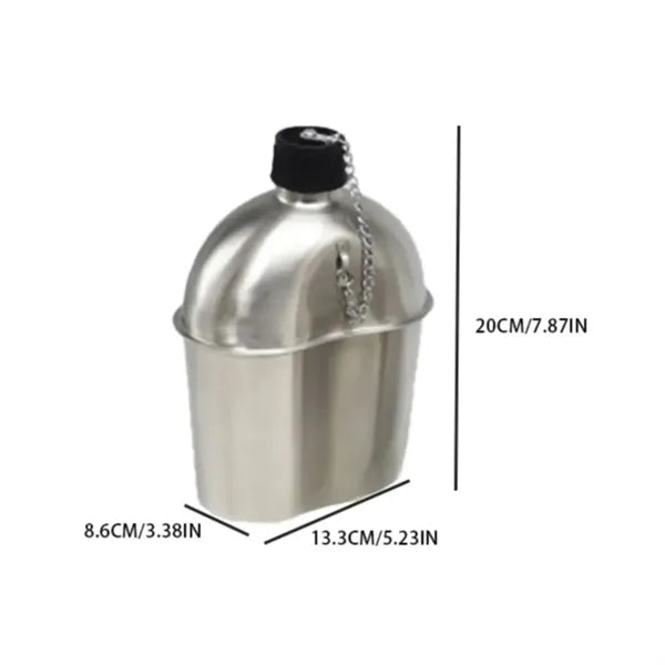 Stainless Steel Canteen Kit with Cup and Carry Pouch