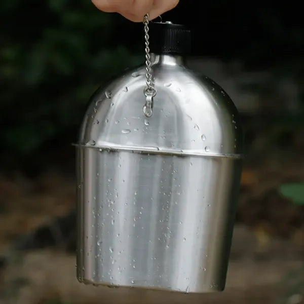 Stainless Steel Canteen Kit with Cup and Carry Pouch