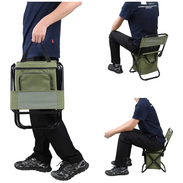 Portable Camping Chair with Cooler Bag