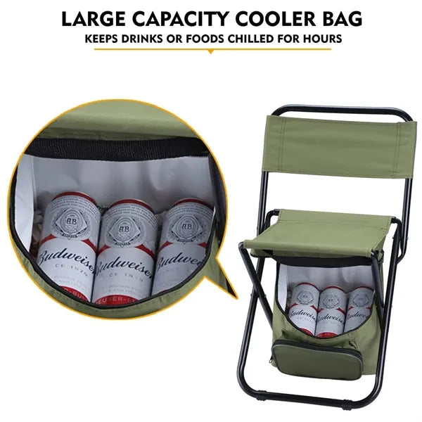 Portable Camping Chair with Cooler Bag