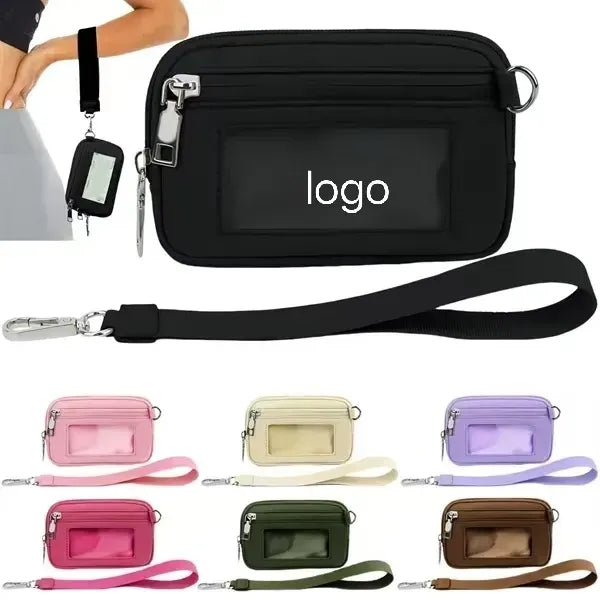 Water Resistant Zip Keychain Wallet With ID Window