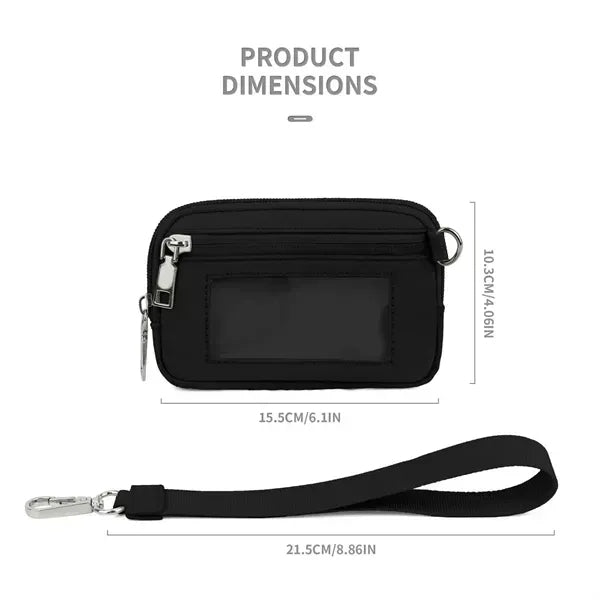 Water Resistant Zip Keychain Wallet With ID Window