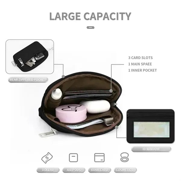 Water Resistant Zip Keychain Wallet With ID Window