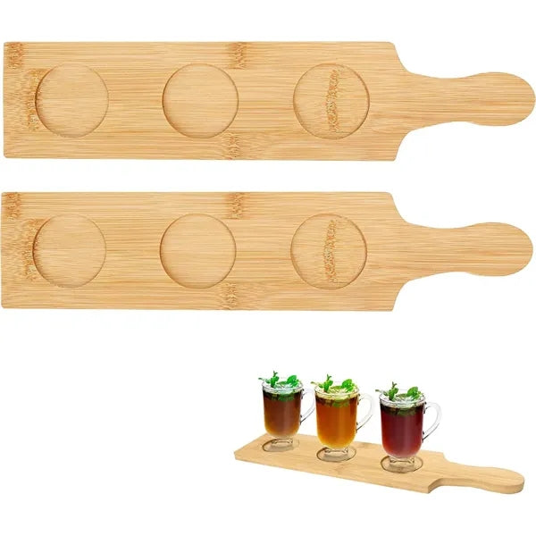 2.17in Dia Tasting Flight Bamboo Board