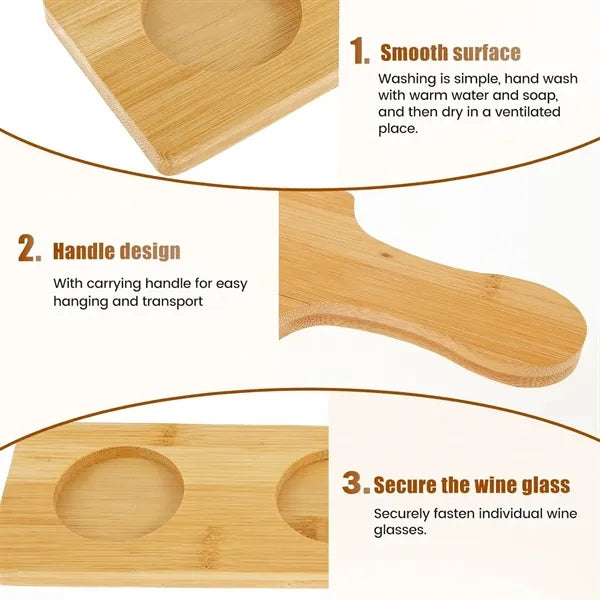 2.17in Dia Tasting Flight Bamboo Board